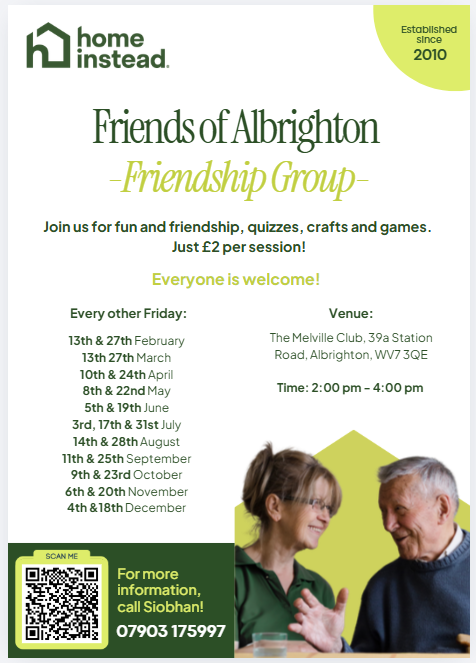 friends of albrighton home instead 2026 dates the melville club